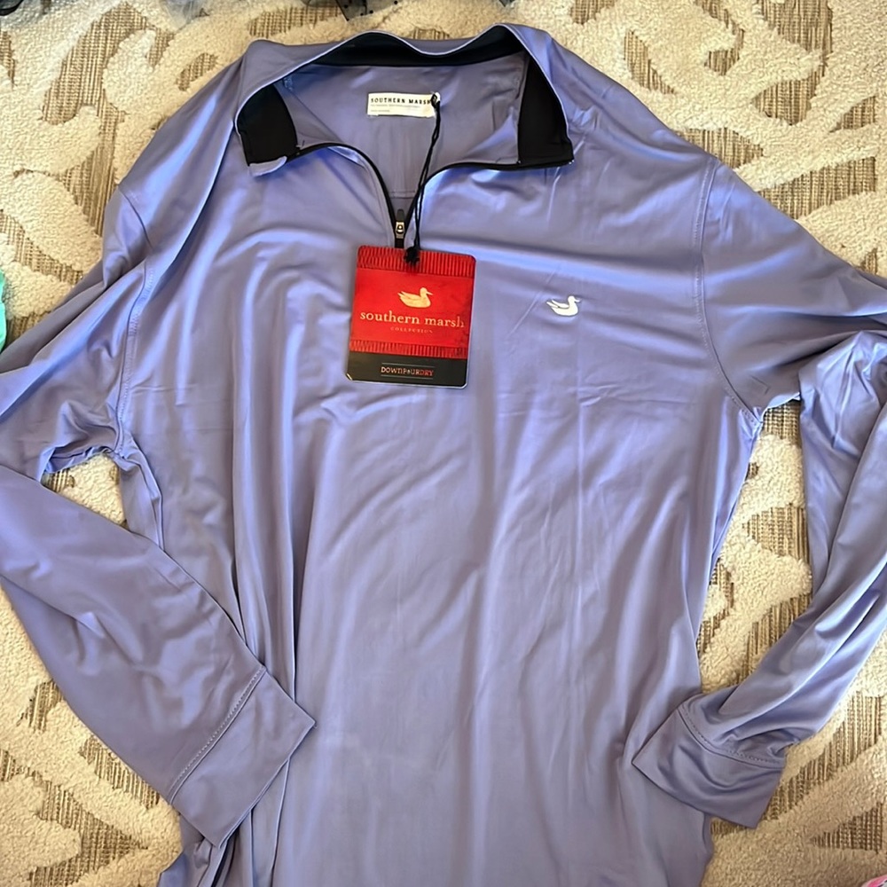 Periwinkle Southern Marsh Mens Quarterzip